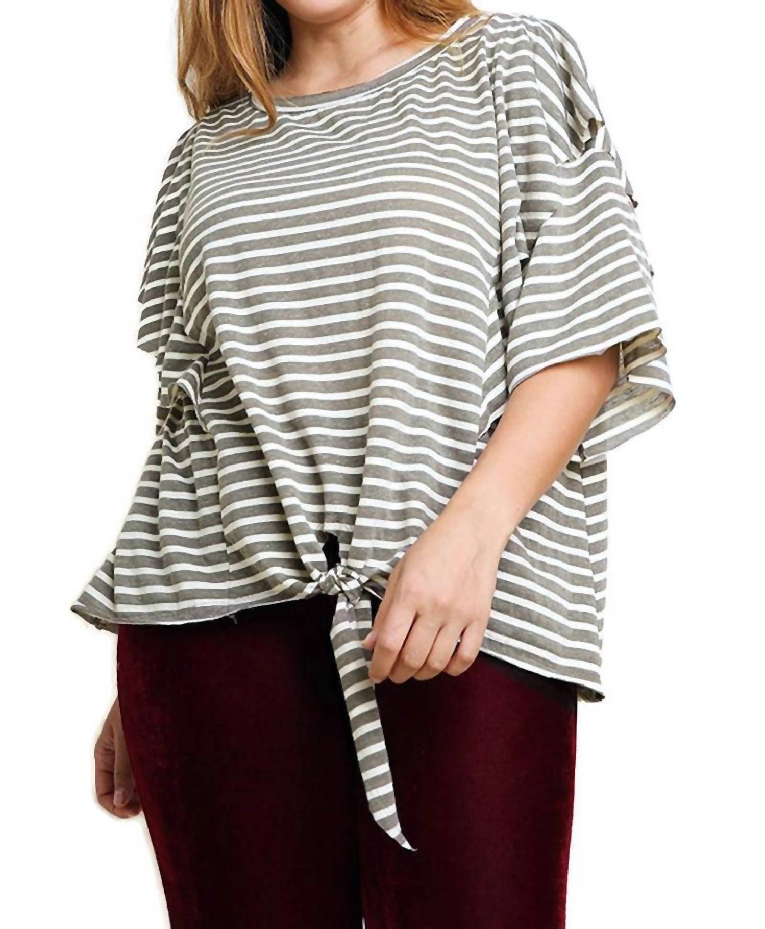 Umgee - Striped Layered Top - Plus