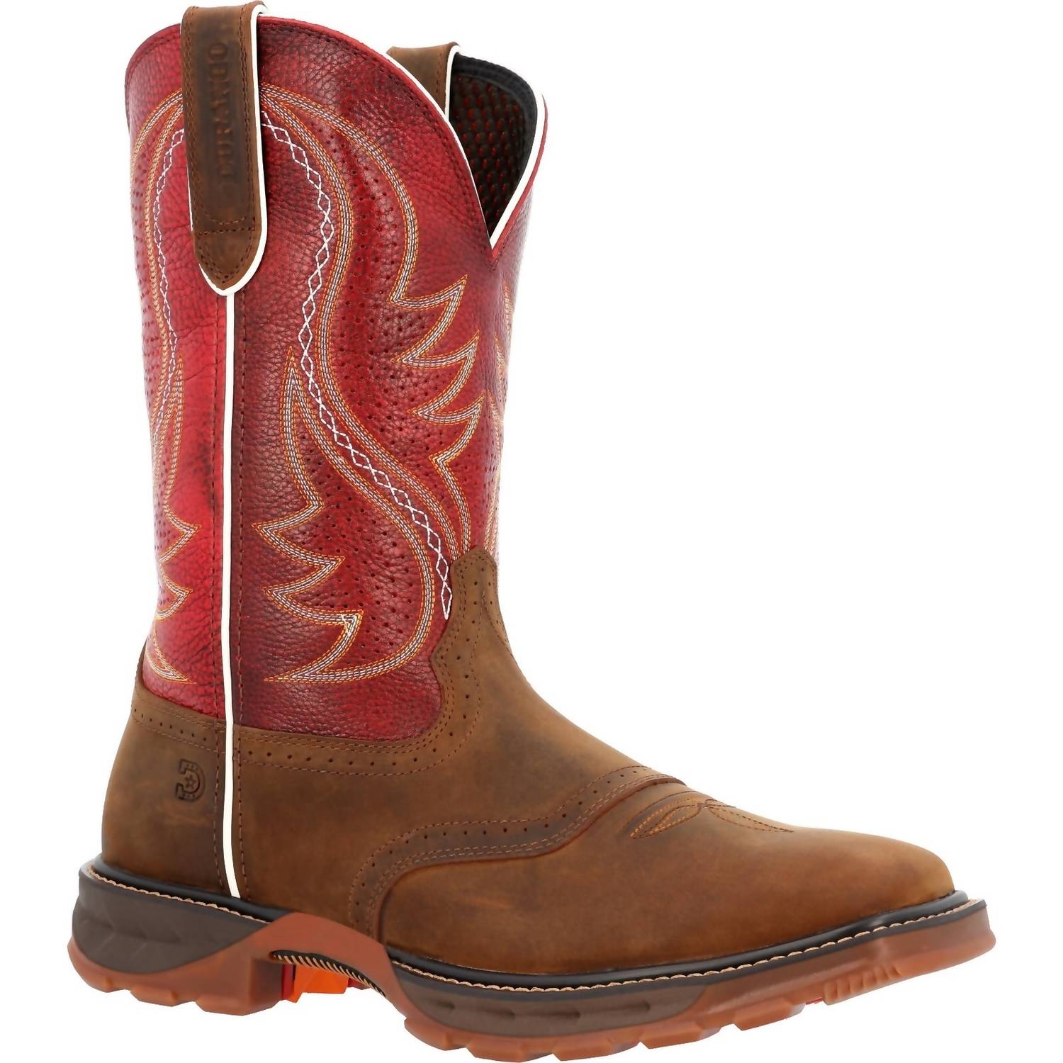 Durango Boots Men's Maverick Xp Extreme Ac Insulkul Work Western Boot in brown red - men's boots - detail view