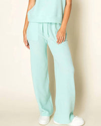 Tres Bien - Misty Waffle Knit Wide Leg Pant