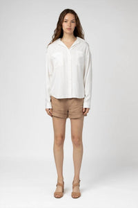 MOD REF Austin Button Up Top in white - women's shirt - alternate view