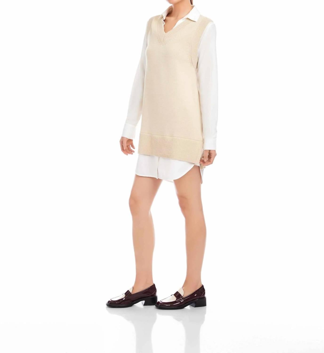 Fifteen Twenty - Elora Mixed Media Vest Dress