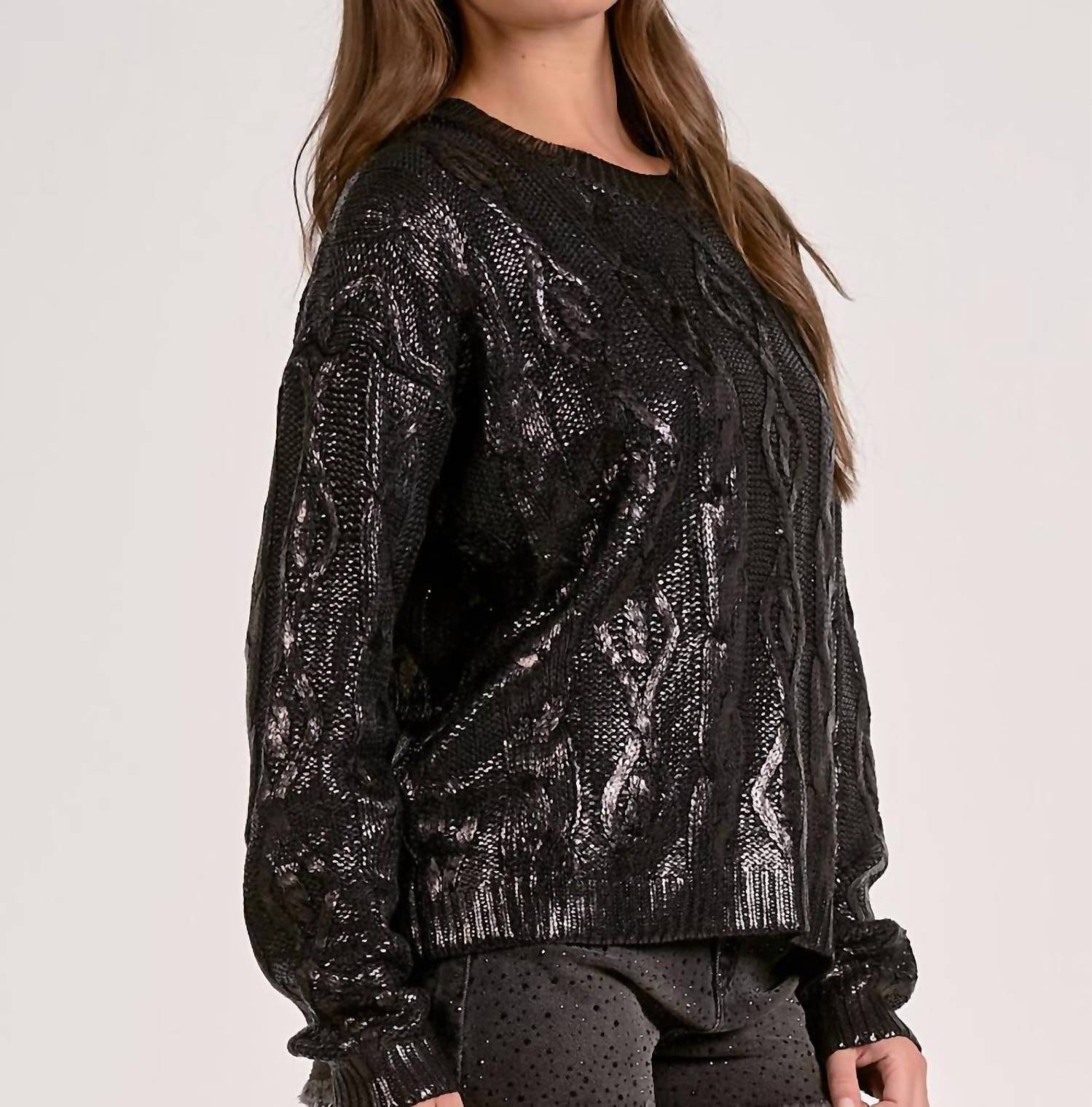 Elan - Coated Cable Knit Sweater