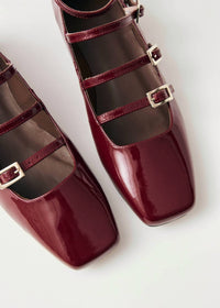 ALOHAS Women's Luke Onyx Leather Ballet Flats in wine burgundy - women's flats - view 4