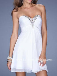 La Femme - Ruched Bodice Strapless Cocktail Dress
