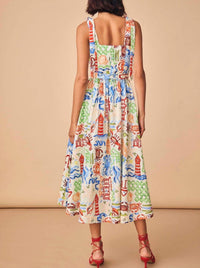 HUNTER BELL Quincy Midi Dress in surfside - women's dress - detail view