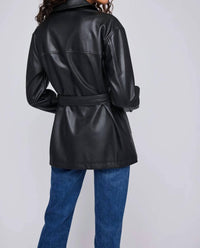 Gentle Fawn - Grenadine Faux Leather Belted Trench Jacket