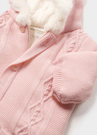 Mayoral - Girls Baby Winter Knit Zipper Hoodie Jumpsuit