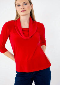Joseph Ribkoff - 3/4 Length Cowl Neck Blouse