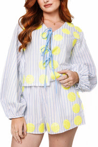 Queen Of Sparkles - Tennis Ball Tie-front Top