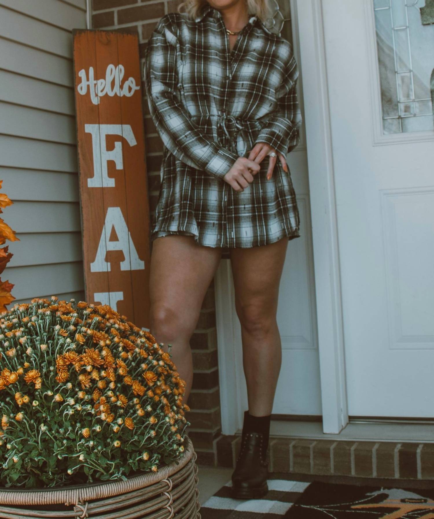 Promesa - Check Her Out Flannel Long Sleeve Romper