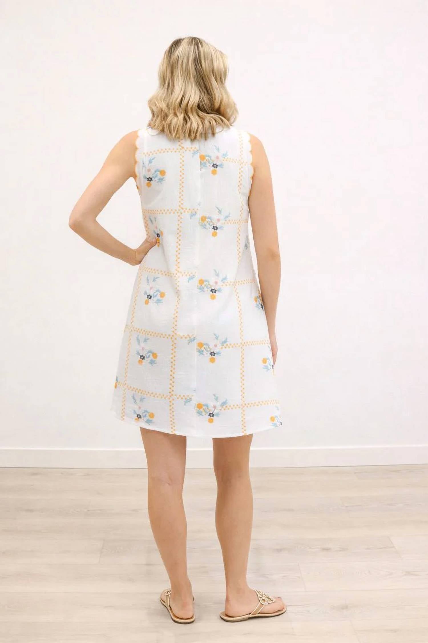 Entro - Constance Floral Embroidered Sleeveless Mini Dress