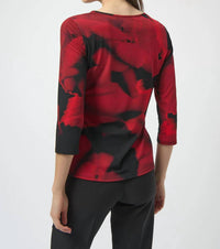 Joseph Ribkoff - Abstract Print 3/4 Sleeves Fitted Top