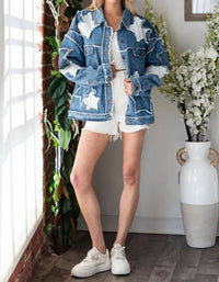Oli & Hali - Mineral Washed Star Patched Jacket