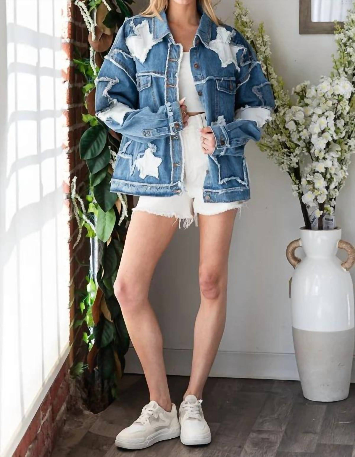 Oli & Hali - Mineral Washed Star Patched Jacket