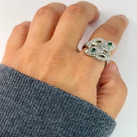 Jagged Halo Jewelry - Women's Twin Snake Ring