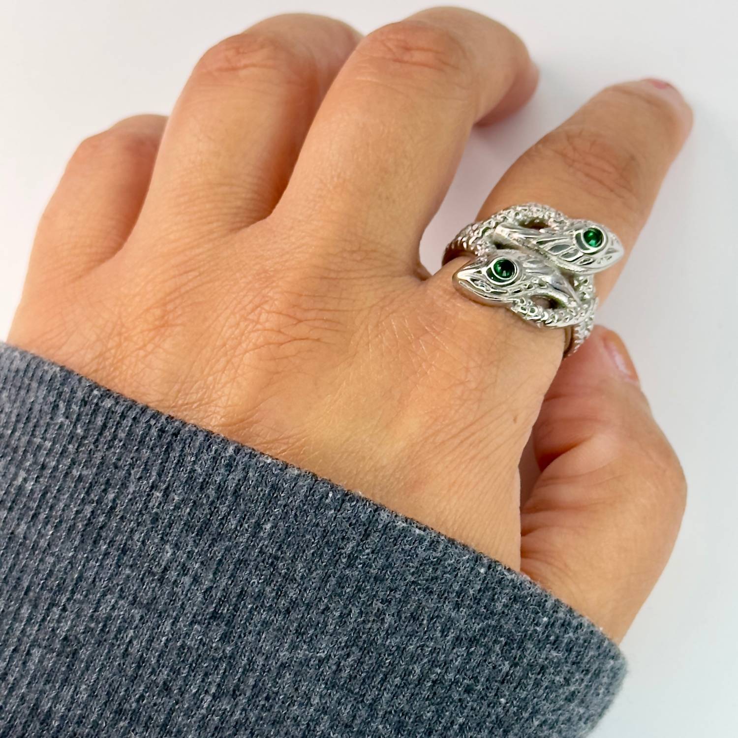 Jagged Halo Jewelry - Women's Twin Snake Ring