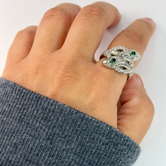 Jagged Halo Jewelry - Women's Twin Snake Ring