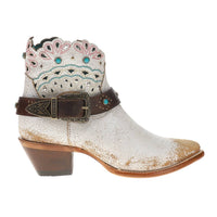 Corral - Women's Studded Harness Pointed Toe Zippered Cowboy Booties
