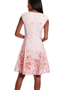 London Times - Printed Crepe Scuba Fit And Flare Midi Dress
