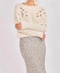Sadie & Sage - Monroe Leaf Cutout Embellished Sweater