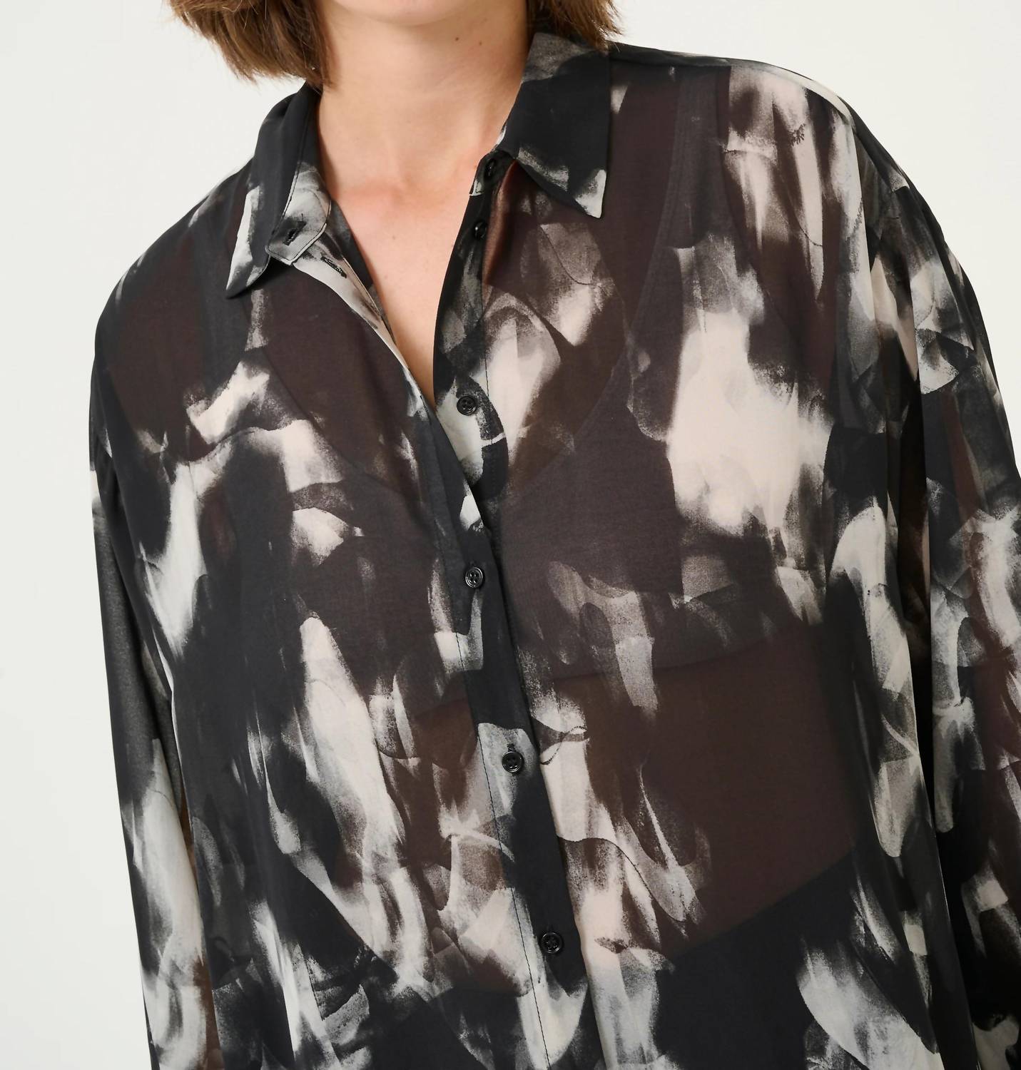 Kaffe - Kaaska Sheer Long Sleeves Shirt Dress