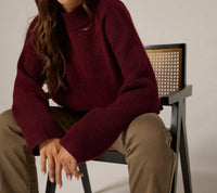 7Diamonds Wren Knitted Sweater in burgundy - women's sweater - view 4