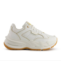 Andrea Women’s Fashion Platform Sneakers With Elevated Sole in white - women's sneaker - detail view