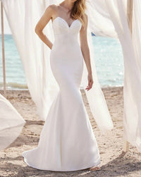 Mikaella Bridal Crêpe And Tulle Wedding Dress in natural - women's dress