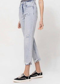 Vervet By Flying Monkey - Super High Relaxed Cuffed Straight Leg Jeans