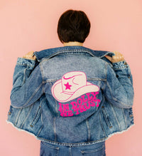 Tiana Designs - In Dolly We Trust Cropped Denim Jacket