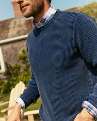 SOUTHERN TIDE Carrington Garment Dyed Crew Sweater in dress blue - men's sweater - view 6