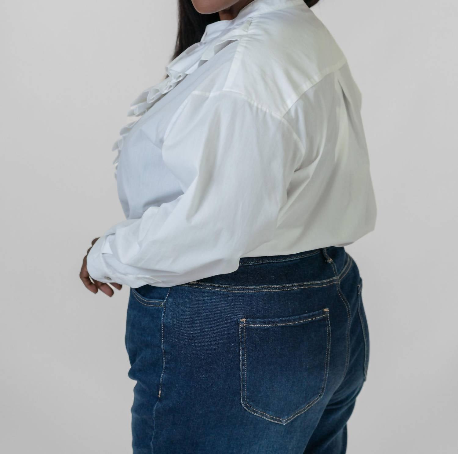 De Loreta - Laurel Long Sleeve Button Front Blouse - Plus