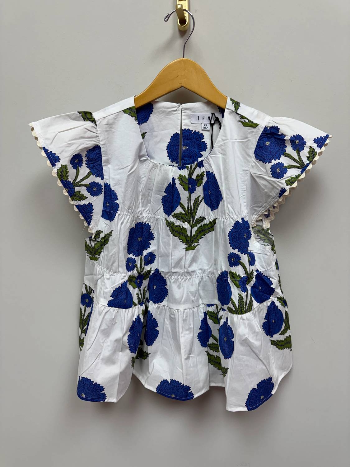 Thml - Ruffle Sleeve Floral Pattern Top