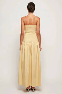 SWF Fitted Midi Dress in honey cream - women's dress - detail view