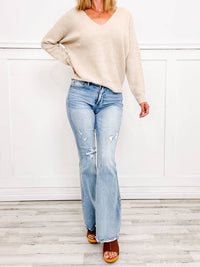 Judy Blue - Midrise Tummy Control Destroyed Flare Jeans