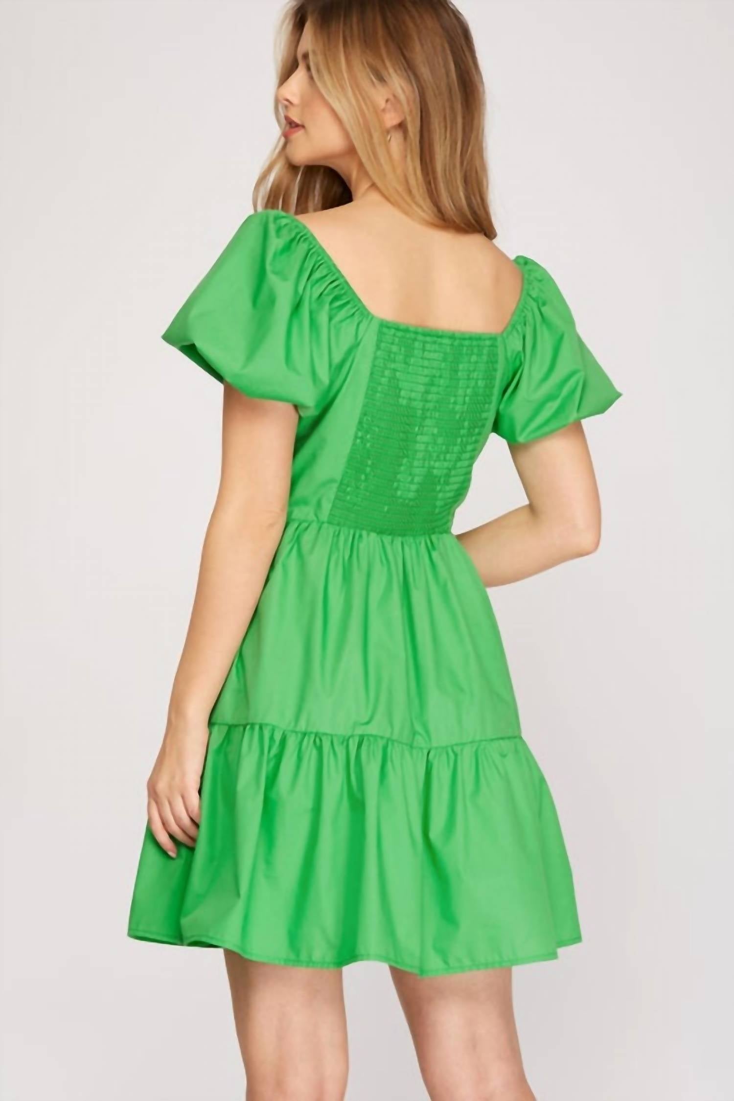 She + Sky - Puff sleeve dress