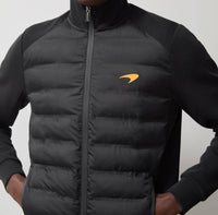 Reiss Mclaren F1 Team Quilted Hybrid Jacket in black - men's jacket - detail view