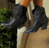 Corkys Footwear - Women's Rhinestone Block Ankle Bootie