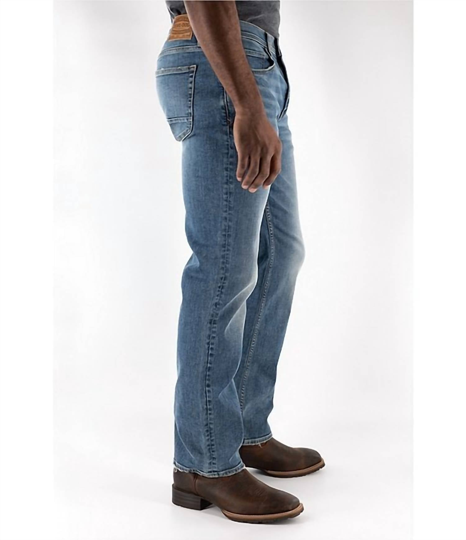 DEVIL-DOG Creswell Bootcut Jeans in medium stone - men's jeans - detail view