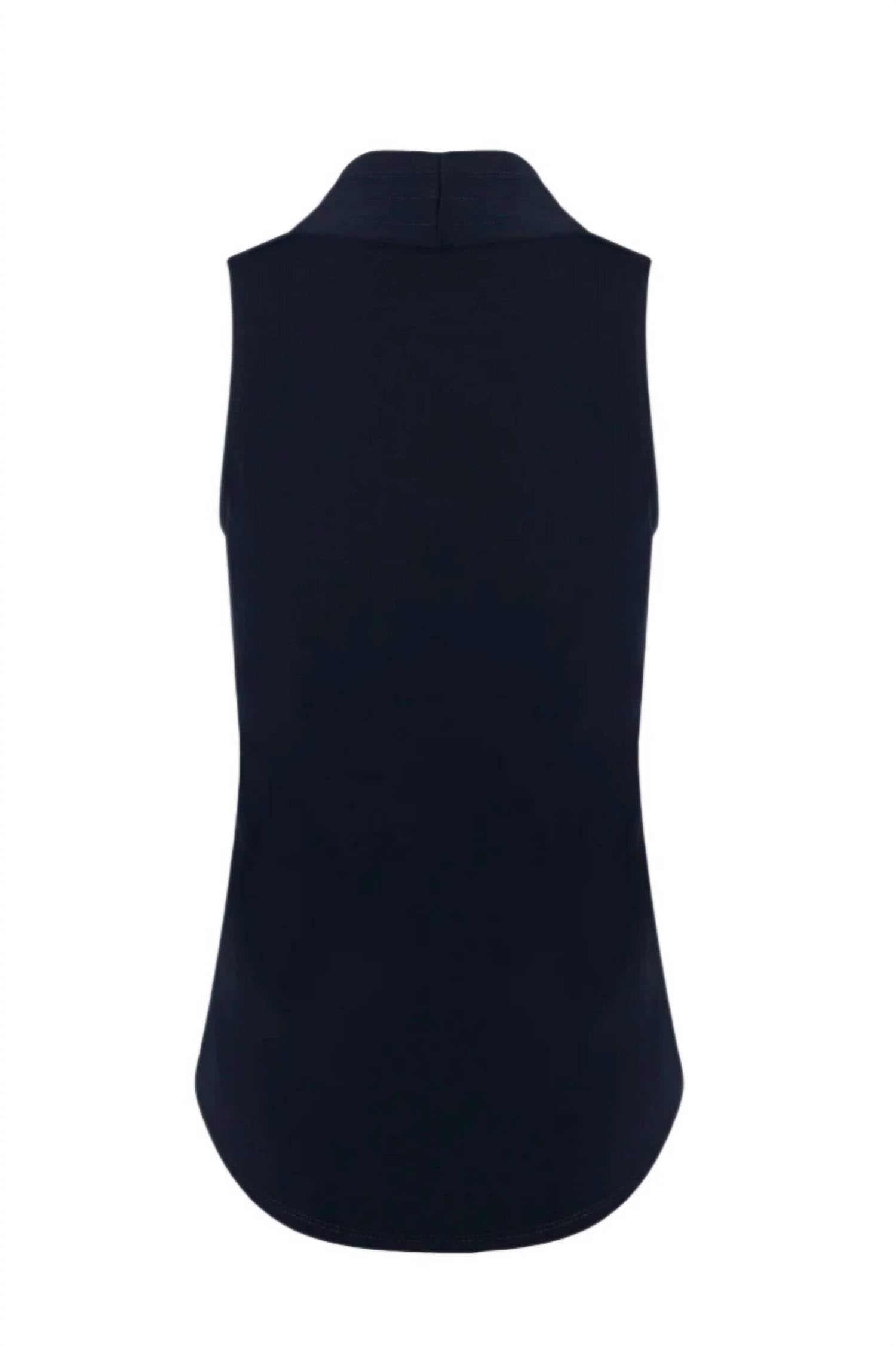 Iris Setlakwe Women's Matte Jersey Vneck Top in black - women's tank top - detail view