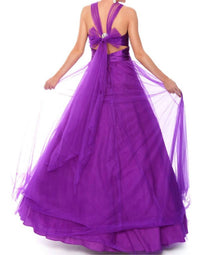 Precious Formals - Illusion With Crystals Charmeuse Prom Dress