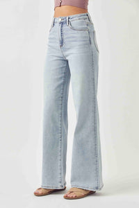 RISEN High Rise Wide Flare Jeans in light - women's jeans - detail view