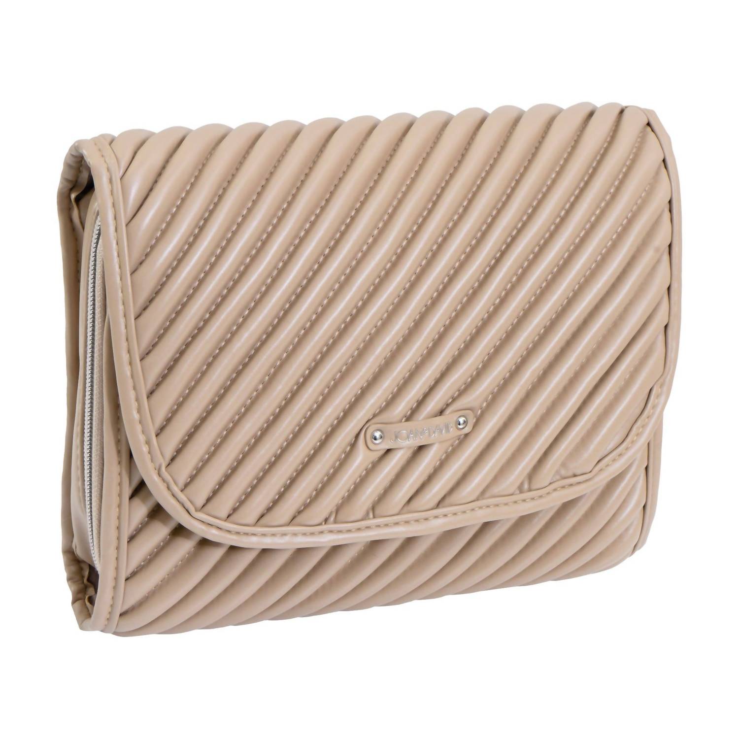 Joan & David - Women's Diagonal Quilted Hanging Toiletry Case