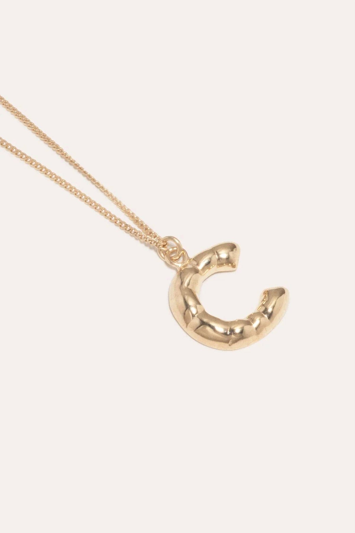 Completedworks - Women's Plated C Pendant With Chain Necklace