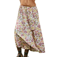 THE GREAT. Women's The Papyrus Skirt in golden lilac flower - women's skirt
