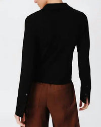 Atm - Women's Heavy Modal Button Front Top