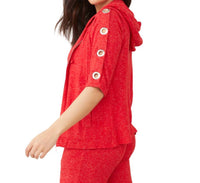 Soft Stretch 3/4 Grommet Crew Top