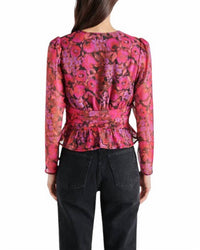 STEVE MADDEN AZURA BLOUSE in dark fuchsia - women's blouse - alternate view