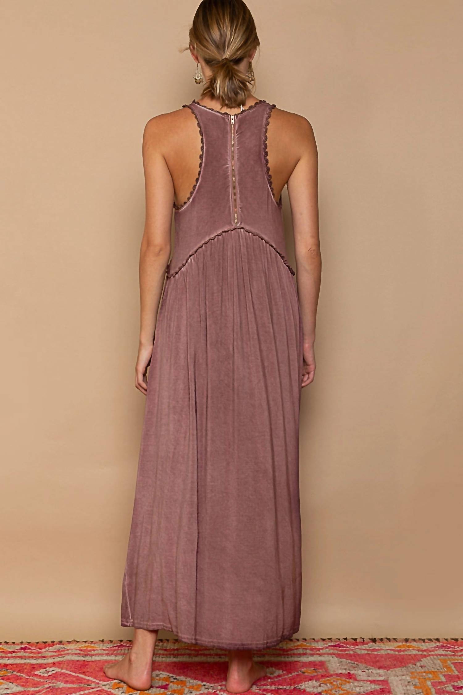 Pol - Sleeveless Racerback Knit Maxi Dress