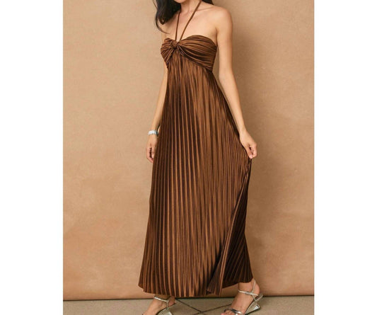 Dress Forum - Pleated Halter Neck Maxi Dress